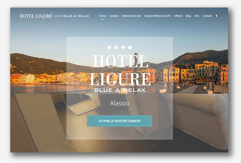 sito web bello e semplice esempio 7: home page Hotel Ligure Alassio