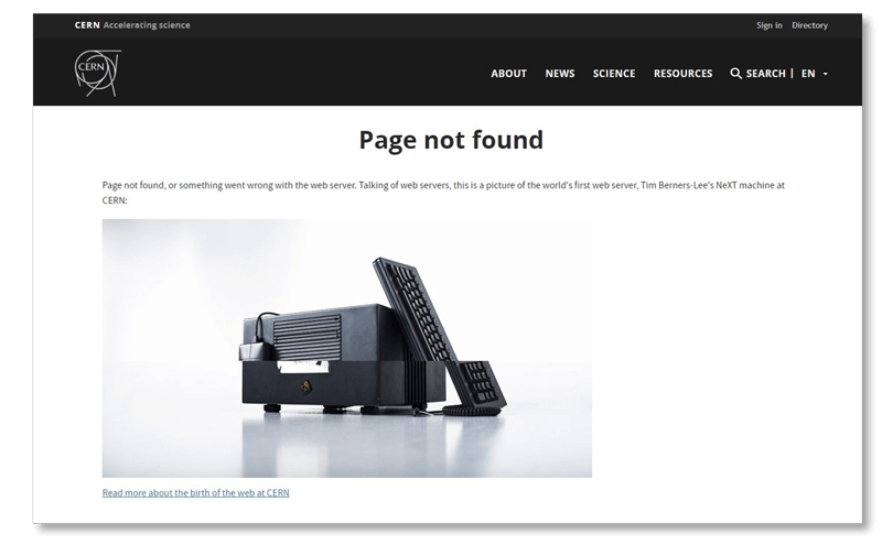 layout pagina 404 esempio