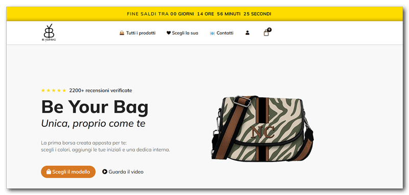 Esempio di sito ecommerce wordpress: Be Your bag