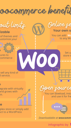 Wocommerce benefits, pros and features Infographic by Creacity